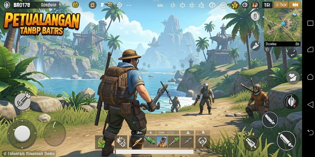 Tampilan gameplay seru dalam dunia terbuka yang luas.