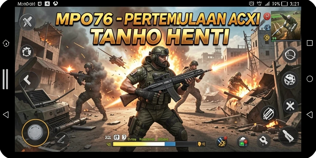Tampilan gameplay MPO76 yang mendebarkan saat pertempuran.